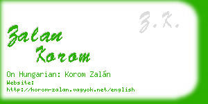 zalan korom business card
