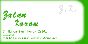 zalan korom business card